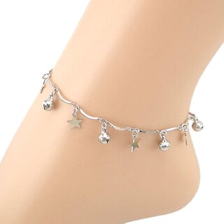 Foto 1 | Pulsera Tobillera Para Mujer Con Forma De Estrella Con Forma De Campana Curvada Aleación Plateada - Venta Internacion