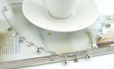 Foto 2 | Pulsera Tobillera Para Mujer Con Forma De Estrella Con Forma De Campana Curvada Aleación Plateada - Venta Internacion