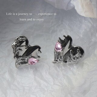 Foto 5 | Pendientes Huoguo De Plata De Ley Infinite Love Con Piedra De Cristal - Venta Internacional.