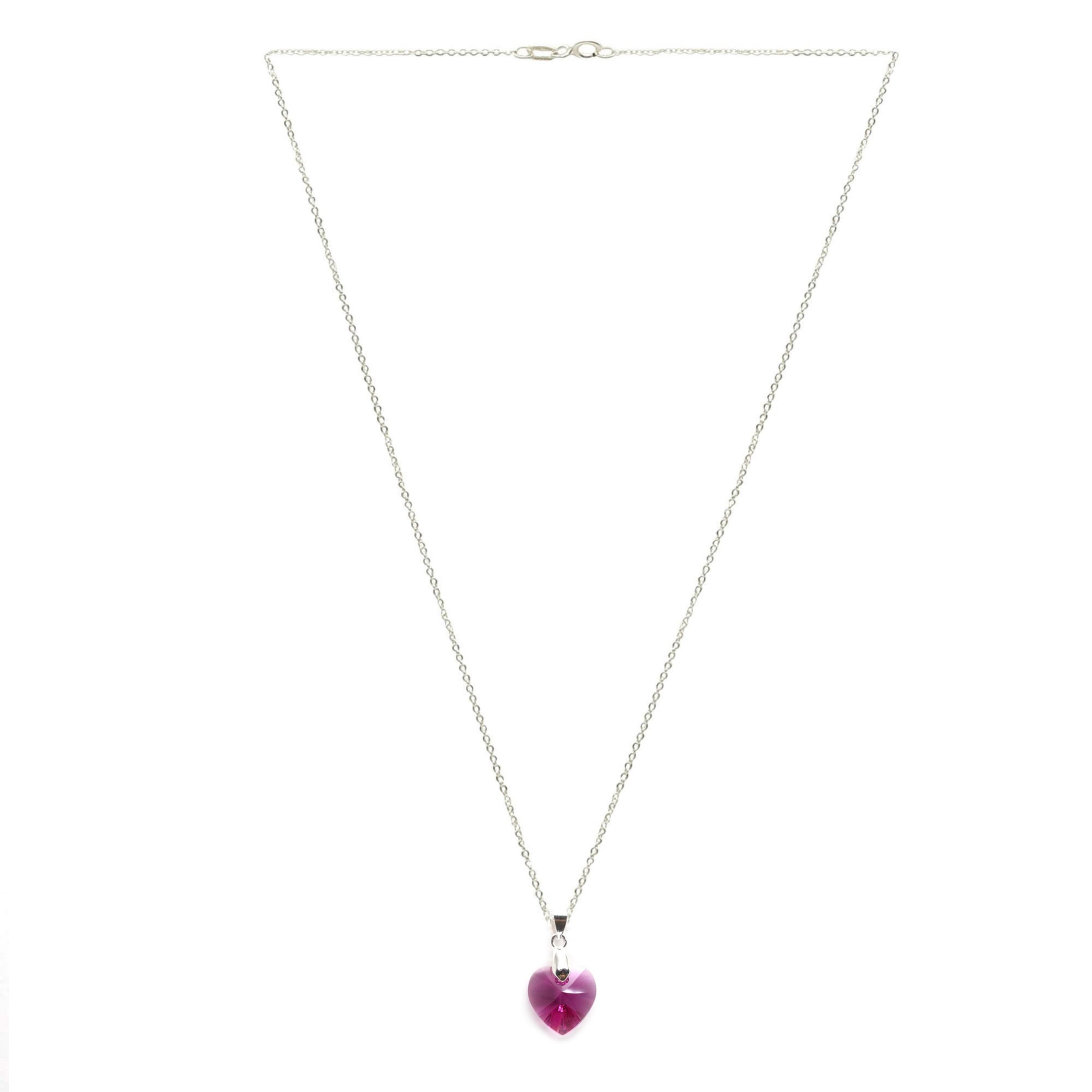 Foto 2 | Collar Joyería Zvezda Heart Rosa Fucsia con Plata