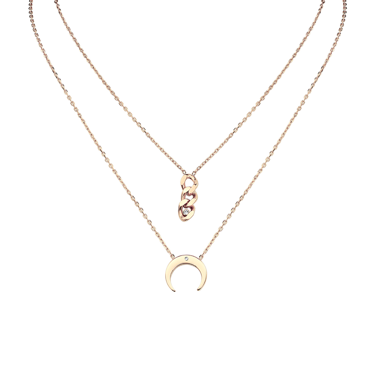 Foto 1 | Collar de Acero Inoxidable Enso para Mujer Ejn2164r de Oro Rosa