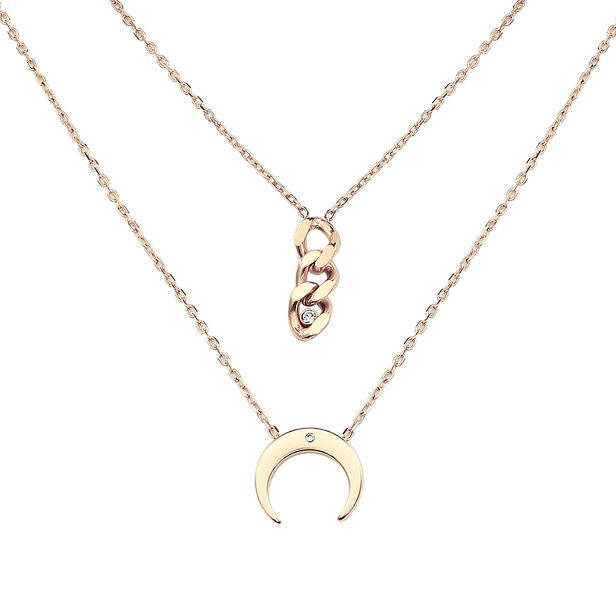 Foto 2 | Collar de Acero Inoxidable Enso para Mujer Ejn2164r de Oro Rosa