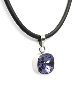 Foto 1 | Collar Joyería Zvezda Cushion color Morado con Plata y Caucho