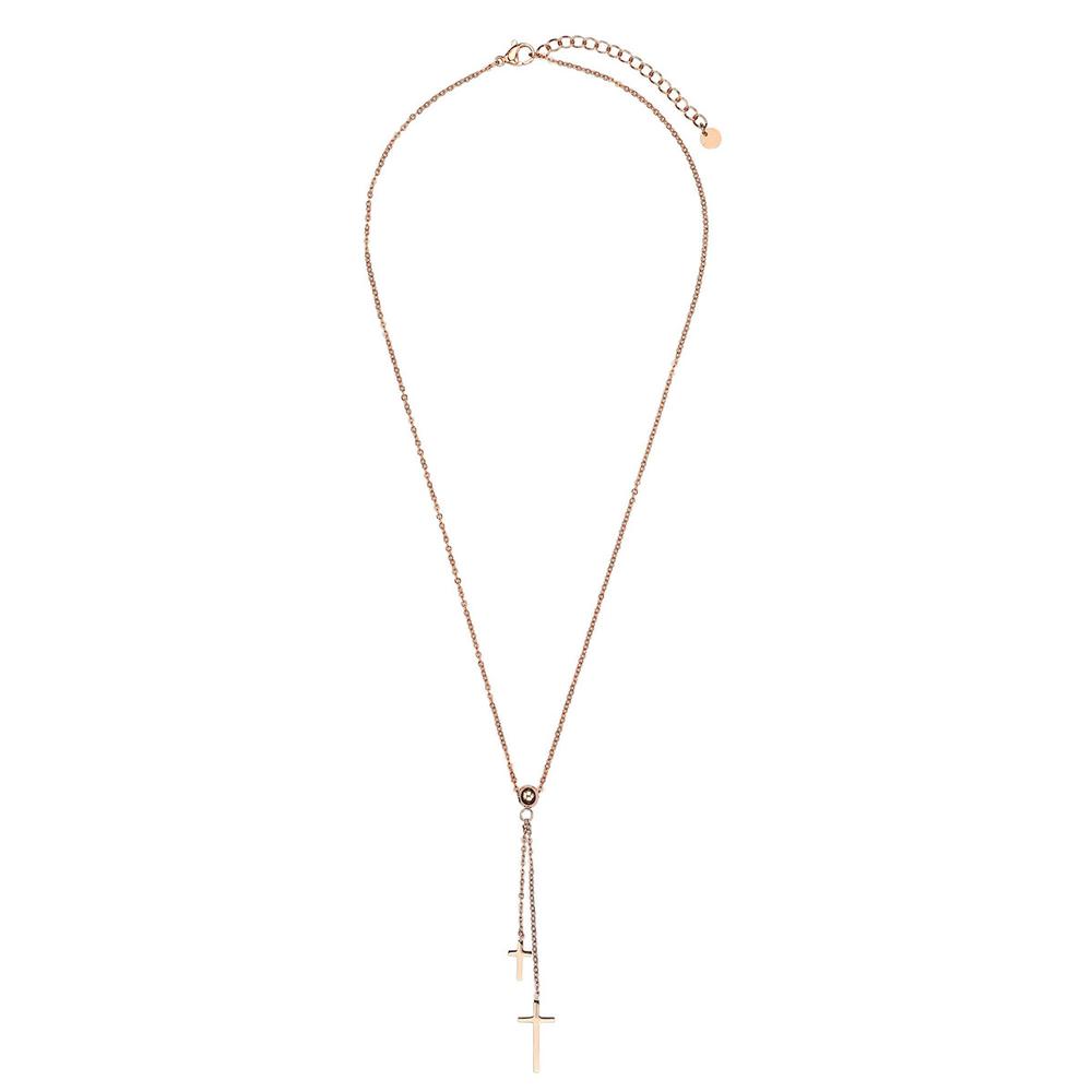Collar de Acero Inoxidable Enso color Oro Rosa para Mujer