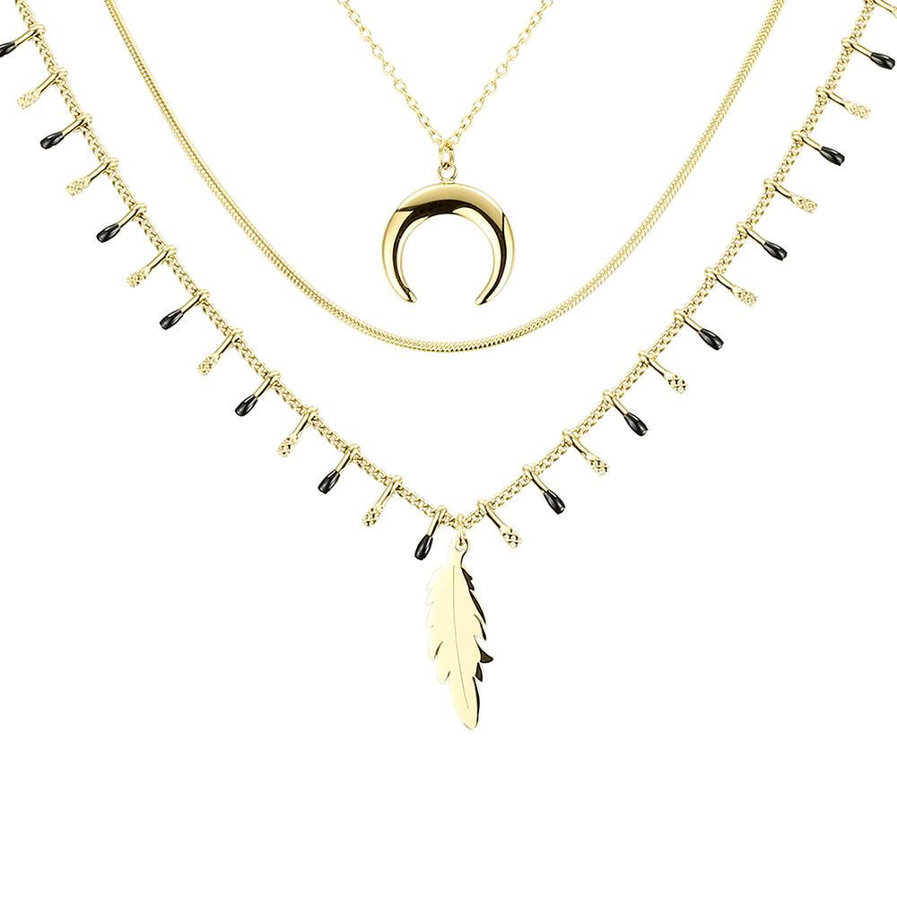 Foto 3 pulgar | Collar de Acero Inoxidable Enso para Mujer Ejn2167g Dorado