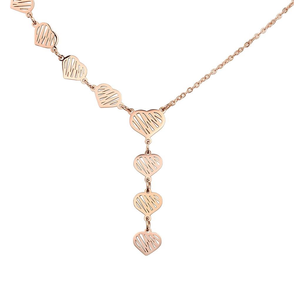 Foto 3 pulgar | Collar de Acero Inoxidable Enso para Mujer Ejn2237r Oro Rosa