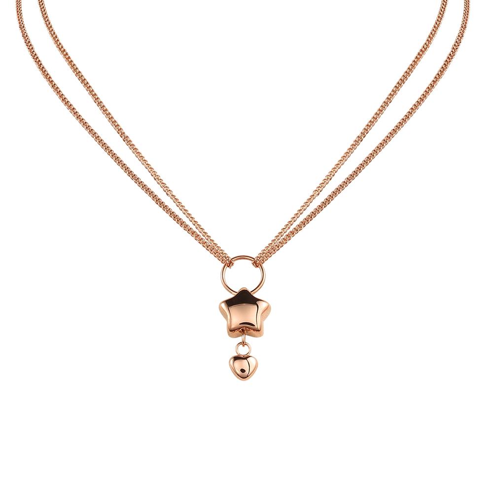 Foto 2 pulgar | Collar de Acero Inoxidable Enso para Mujer Ejn2181r Oro Rosa
