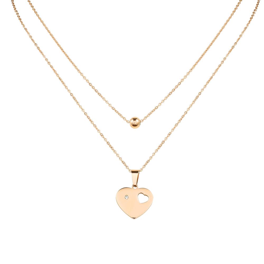 Foto 2 pulgar | Collar de Acero Inoxidable Enso para Mujer Ejn2193r Oro Rosa