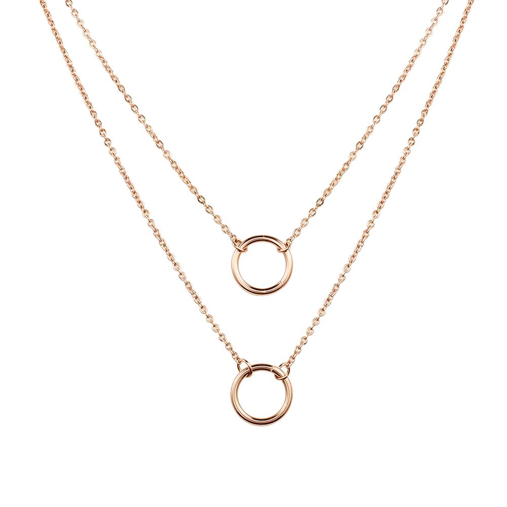 Foto 3 pulgar | Collar de Acero Inoxidable Enso para Mujer Ejn2178r Oro Rosa