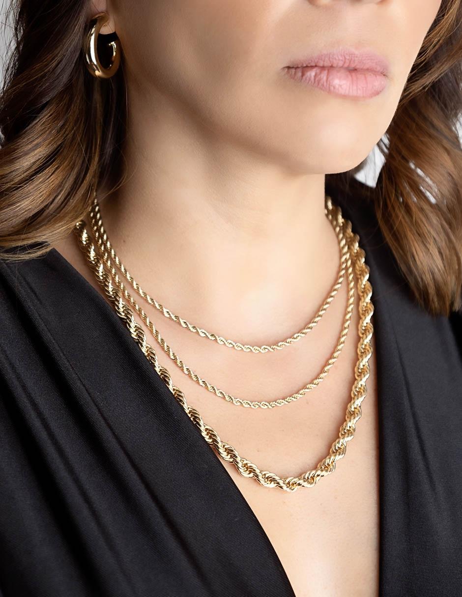 Foto 3 | Cadena Torzal Zvezda de Chapa de Oro color Dorado para Mujer