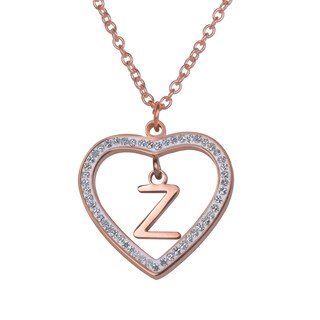 Foto 1 | Collar LuckyLy CV46-Z color Rosa con Baño de Oro 18k y Zirconia Cúbica - Corazón y Letra Z