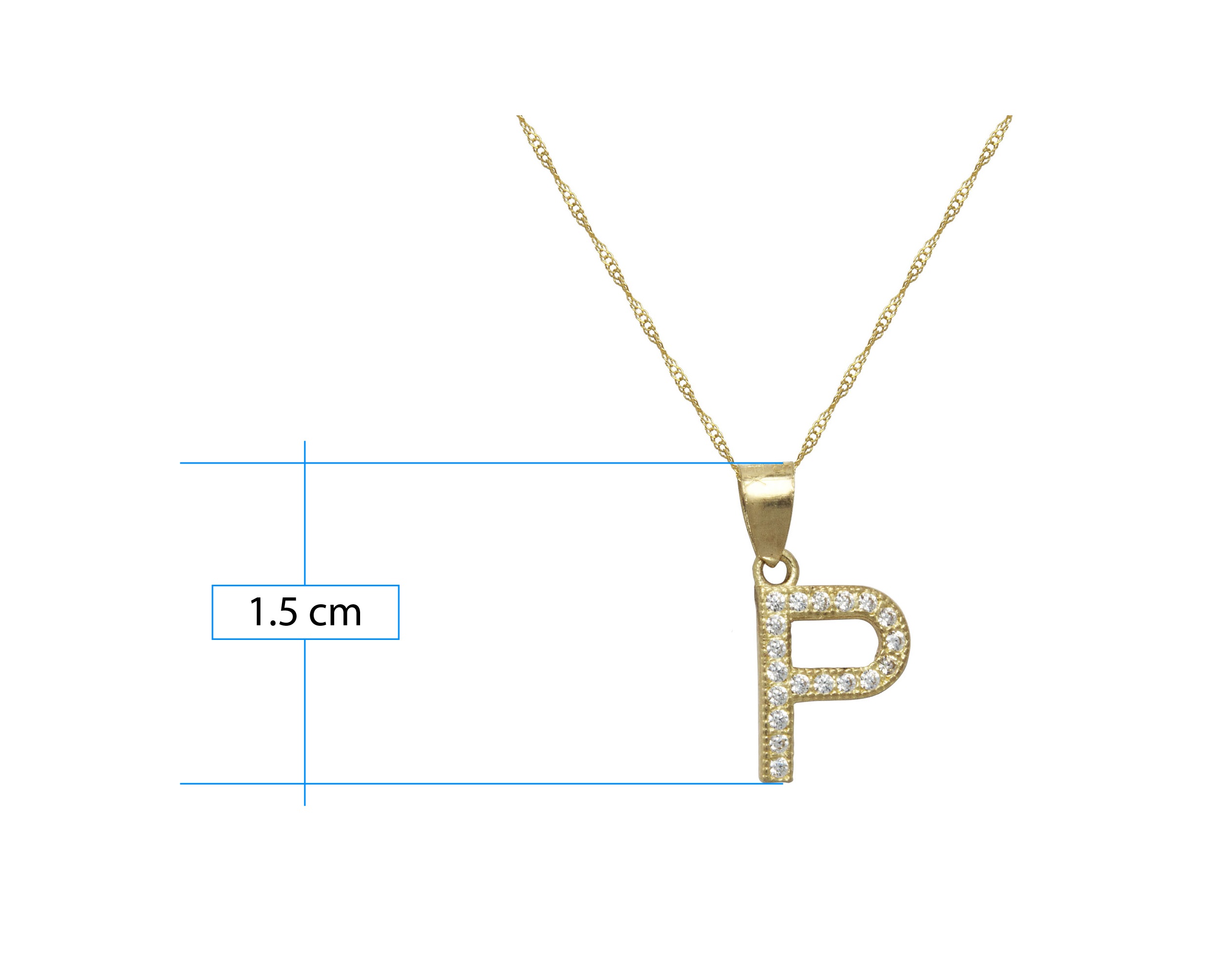 Foto 3 pulgar | Collar Gargantilla Horoz M1737 Letra P Oro 10k 45 cm