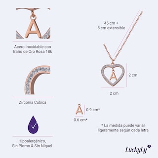 Foto 5 | Collar con Corazón Luckyly Adina con Letra O