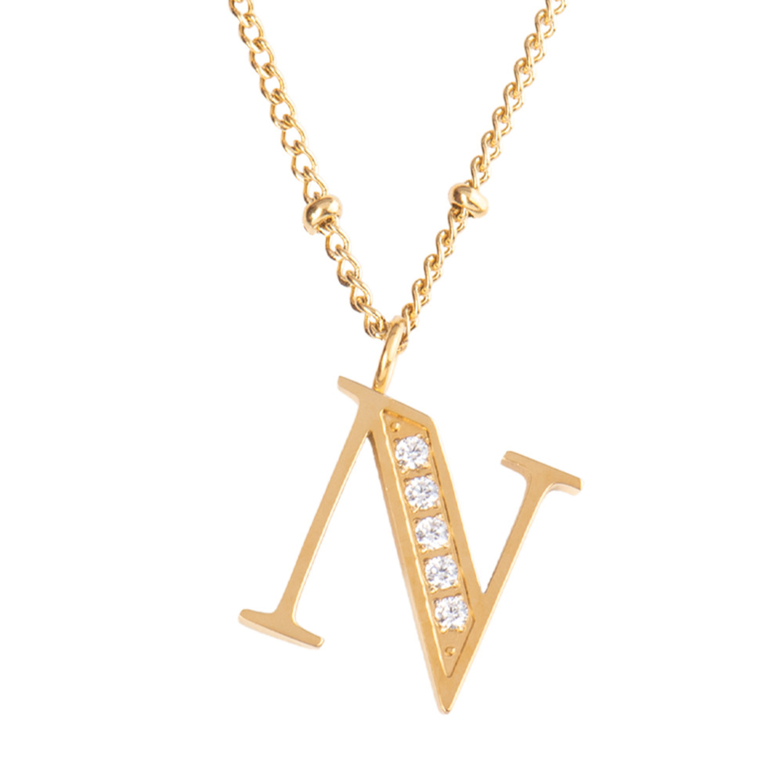 Foto 2 pulgar | Collar Luckyly Olga con Letra N