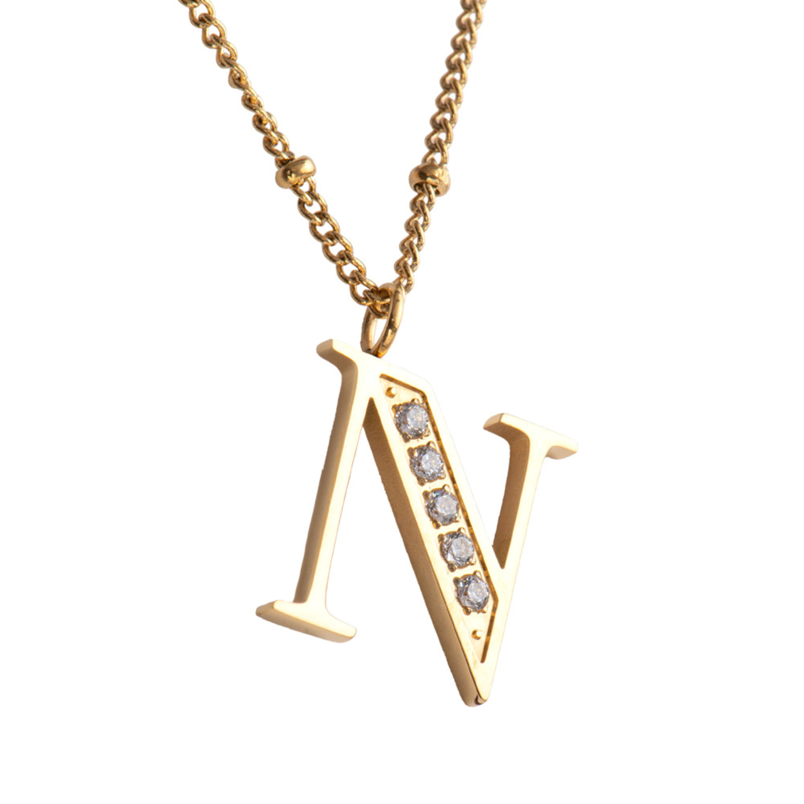 Foto 4 pulgar | Collar Luckyly Olga con Letra N