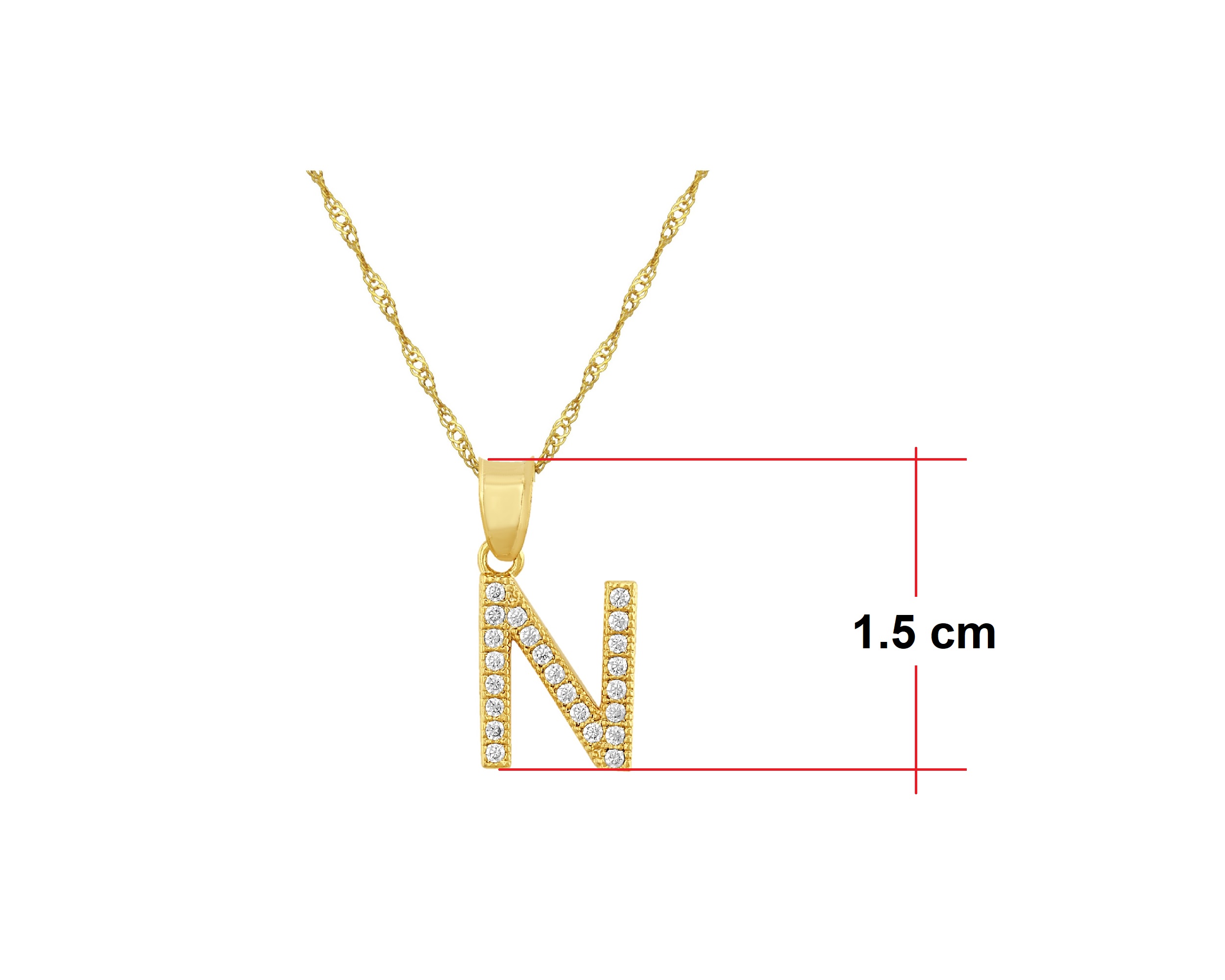 Foto 4 | Collar Gargantilla de Oro 10k Horoz M1735 con Letra N