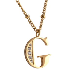 Foto 3 | Collares Mujer Inicial Letras Baño Oro 18k Zirconias Luckyly Oro G