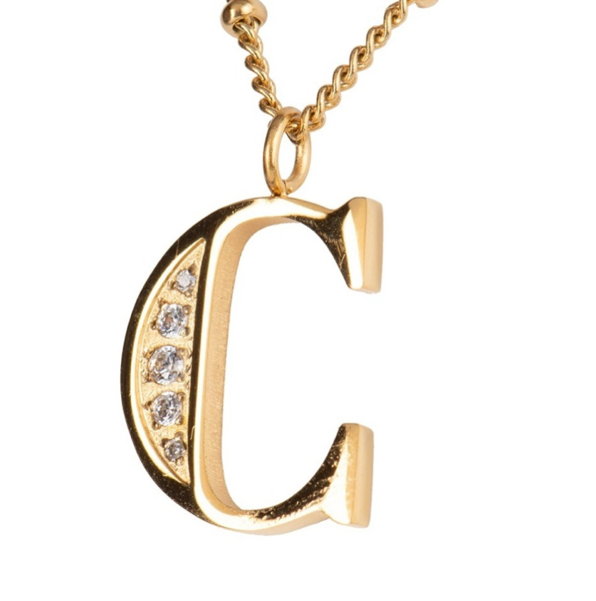 Foto 4 pulgar | Collares Mujer Inicial Letras Baño Oro 18k Zirconias Luckyly Oro C