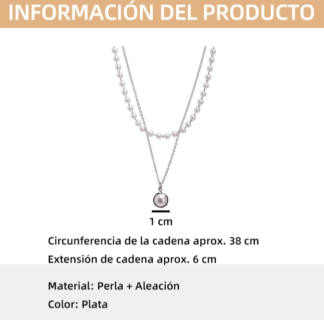 Foto 4 pulgar | Collar de Perla Funbu para Mujer