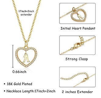 Foto 2 | Collares Mujer Inicial Letra B Corazón Baño Oro 18k Regalos