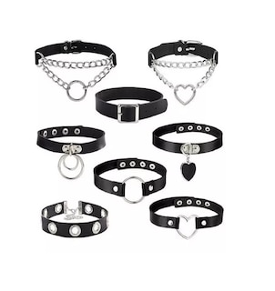 Foto 1 | Gargantilla Punk Gotico Cuero Sintetico Collar Choker Metal Negro