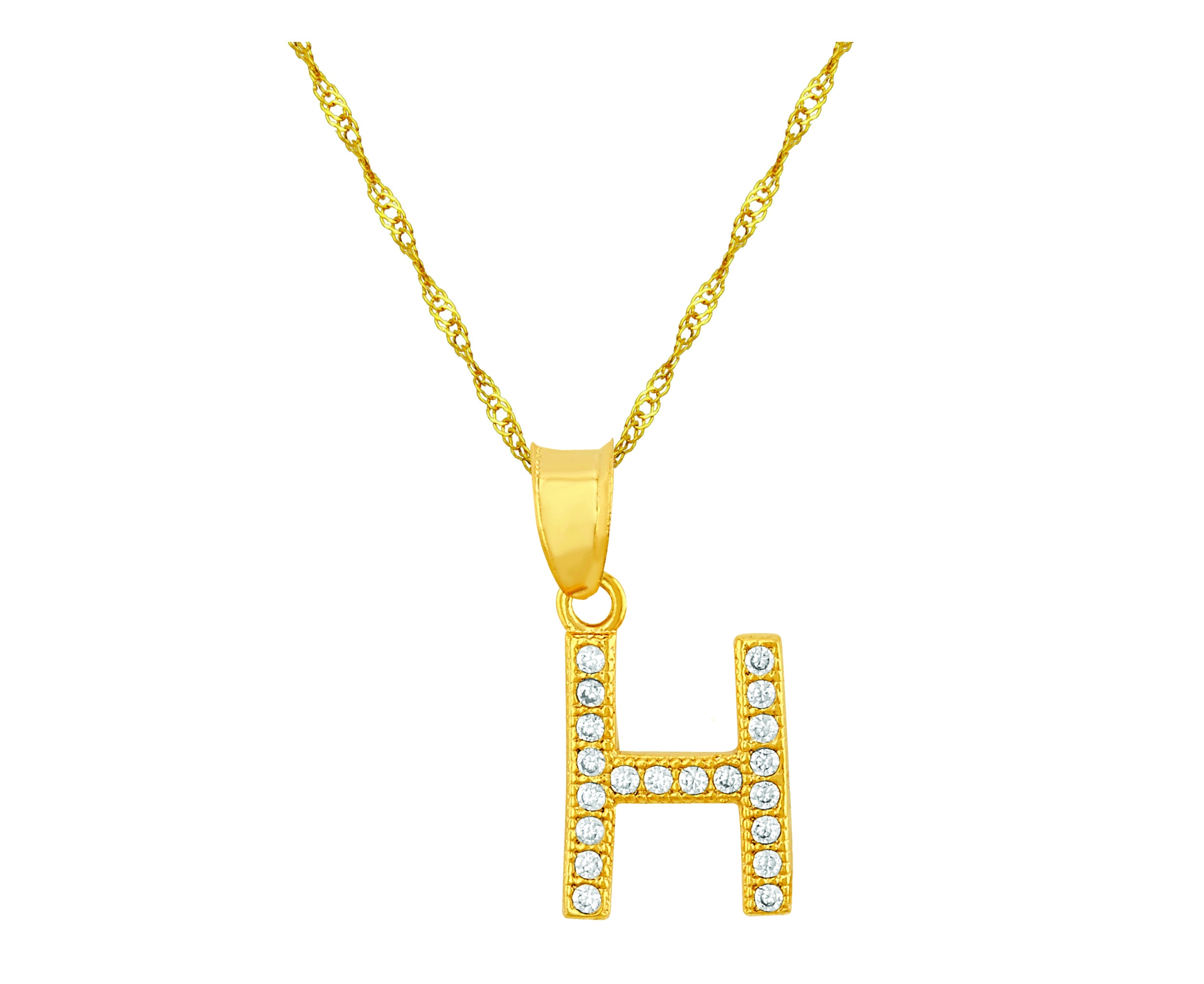 Collar de Oro 10k Letra H 45cm Horoz M1729