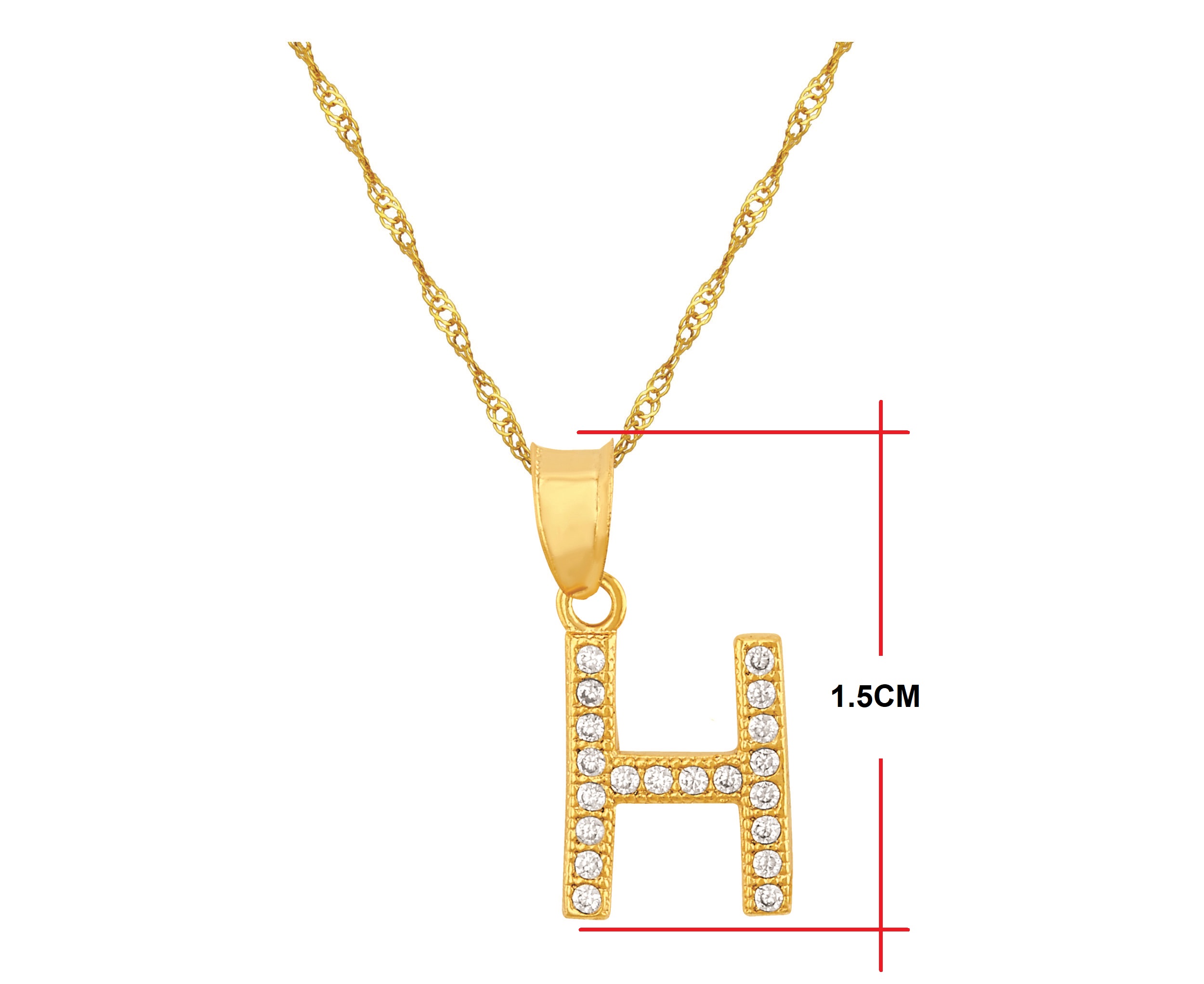 Foto 5 pulgar | Collar de Oro 10k Letra H 45cm Horoz M1729