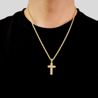 Foto 2 | Cadena de Cruz Crixus Joyería Oro 10K Torzal Piedra Zirconia para Hombre
