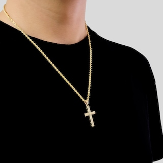 Foto 4 | Collar de Cruz Crixus Joyería Oro 10K Torzal Piedra Zirconia para Hombre