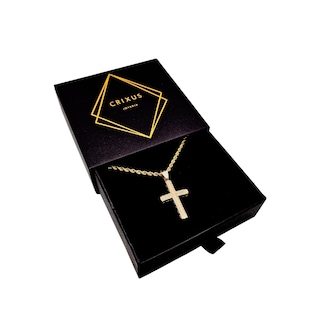 Foto 5 | Collar de Cruz Crixus Joyería Oro 10K Torzal Piedra Zirconia para Hombre