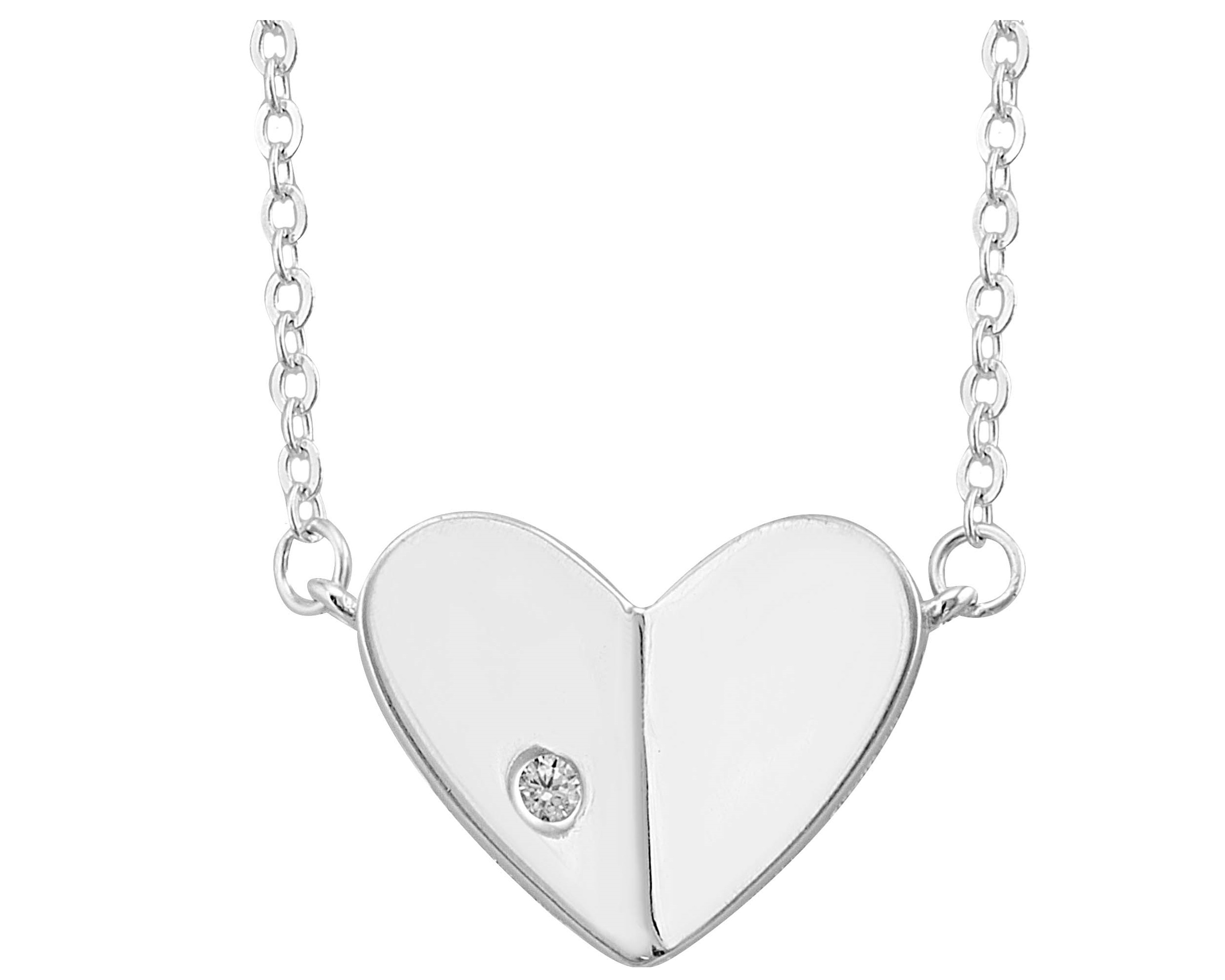 Gargantilla de Plata 925 con Corazón de Circonia Blanca CP631