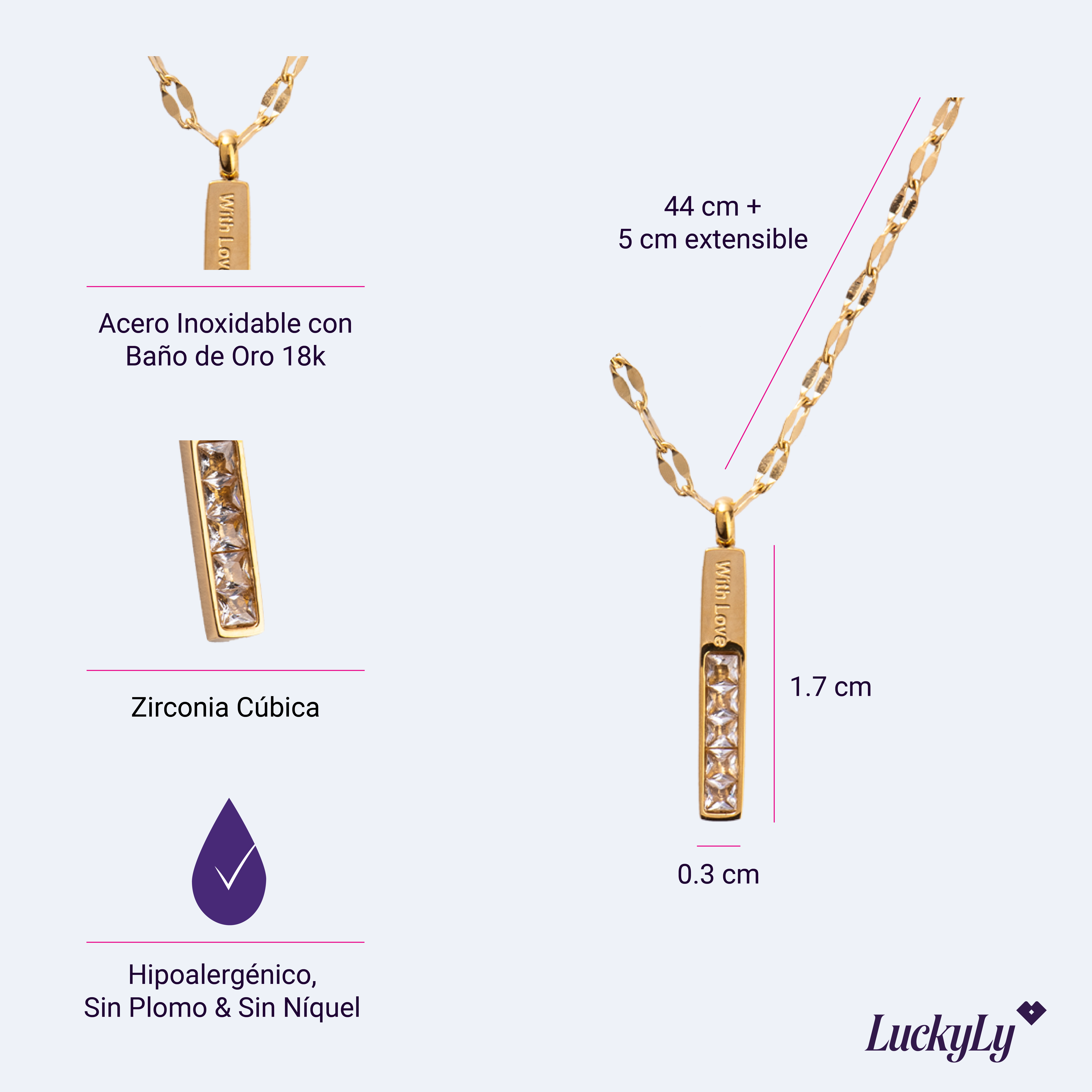 Foto 6 pulgar | Collar con Dije Luckyly Helga para Mujer