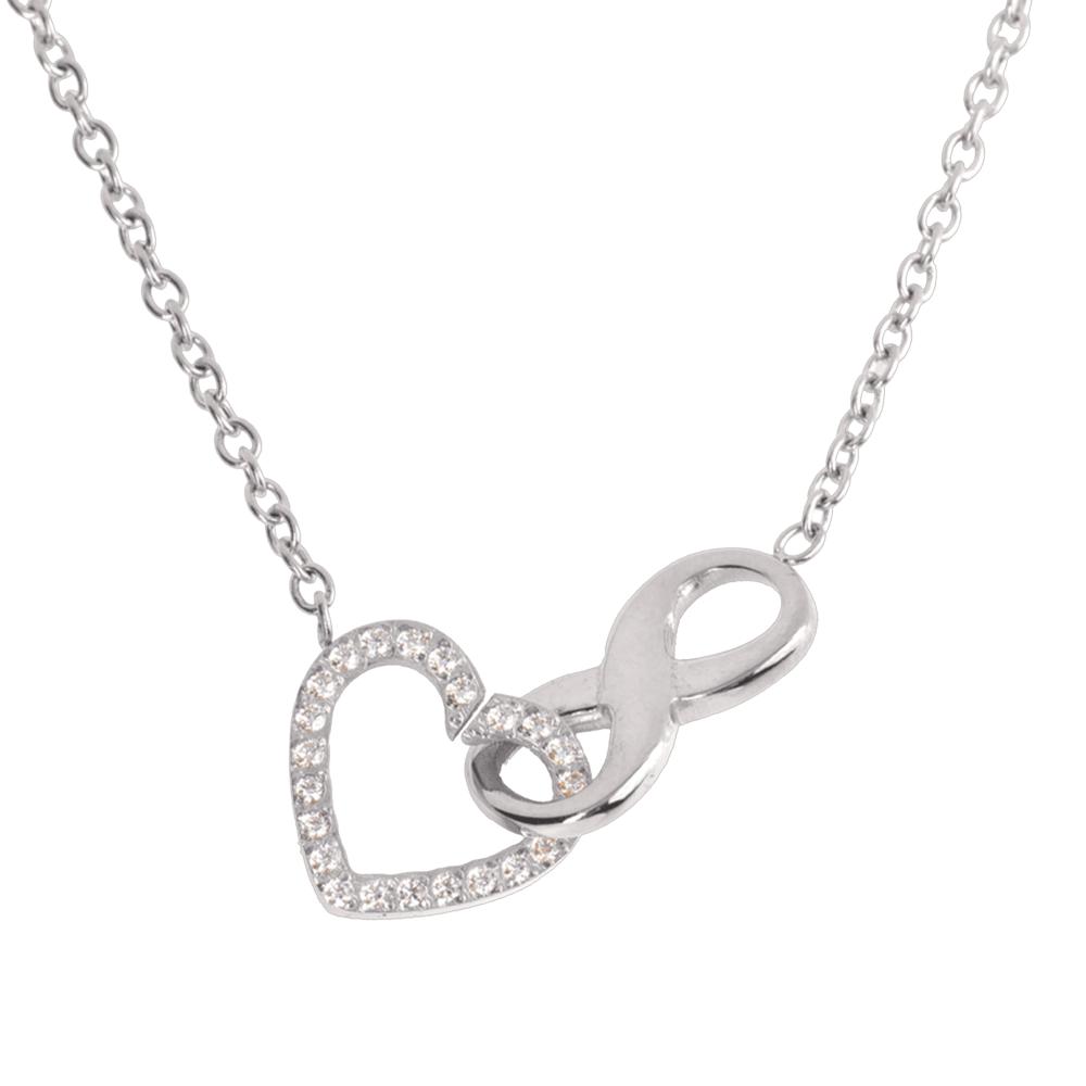 Foto 2 pulgar | Collar Luckyly para Mujer Dije de Corazón e Infinito Nia Plata