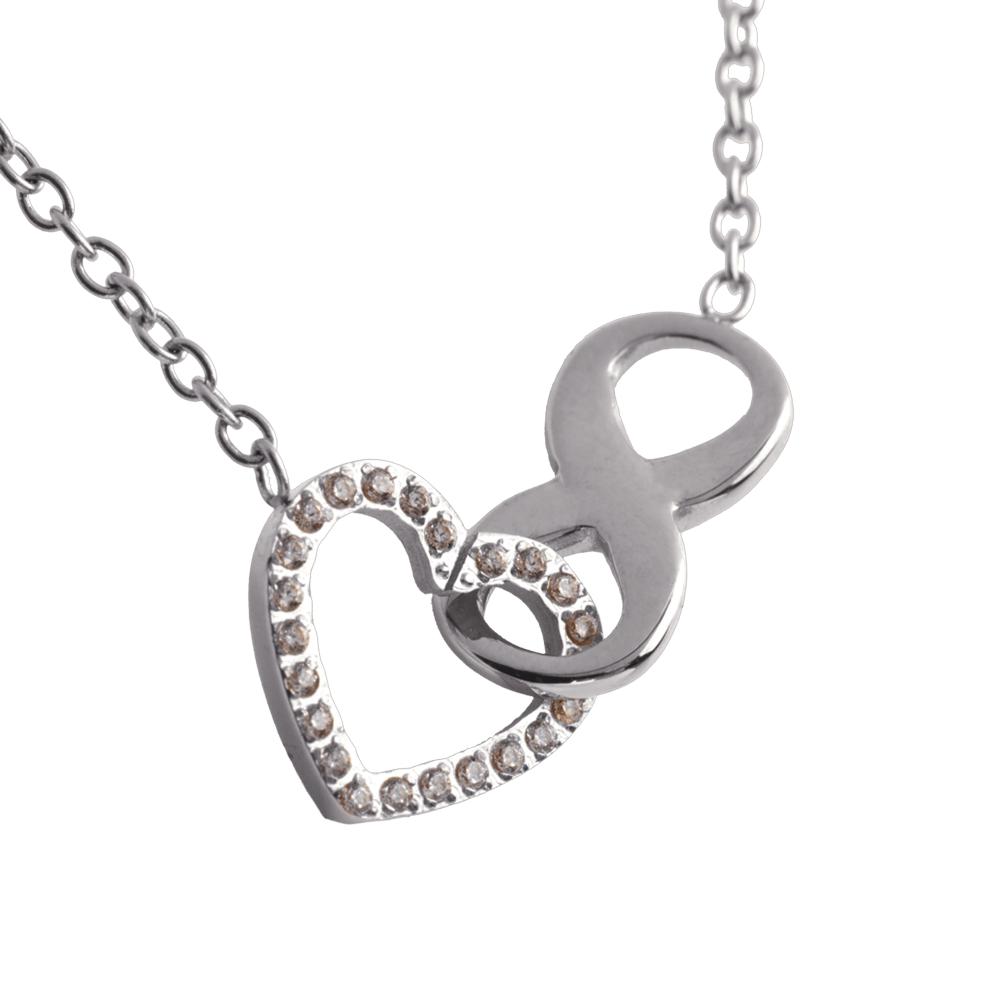 Foto 4 pulgar | Collar Luckyly para Mujer Dije de Corazón e Infinito Nia Plata