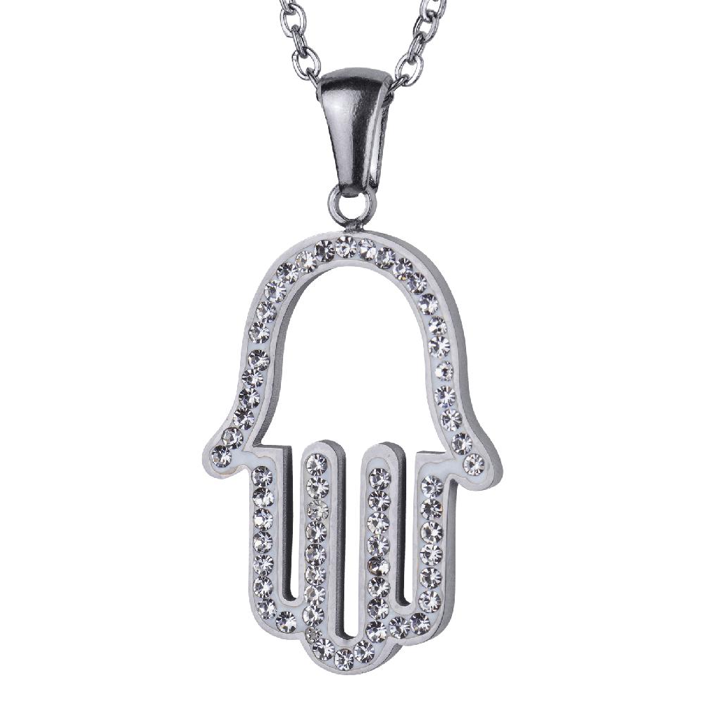 Foto 2 pulgar | Collar para Mujer Dije Mano de Fátima Luckyly, Modelo Hamsa Plata