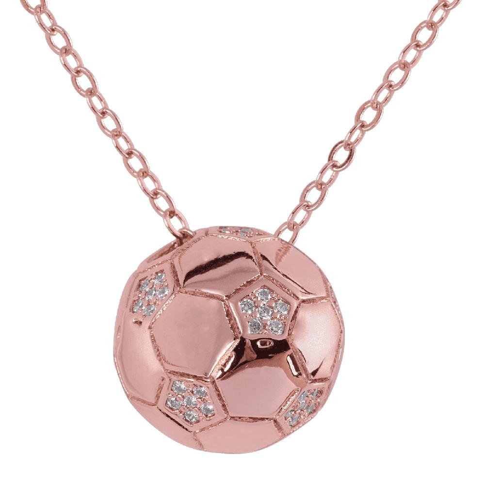 Collar Mujer de Balón De Fútbol Soccer Mundial Luckyly, Modelo Monda Oro Rosa $499