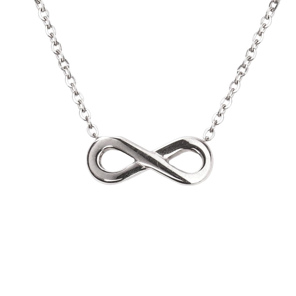 Collar de Mujer Cadena con Dije Infinito Luckyly, Modelo Eva Plata