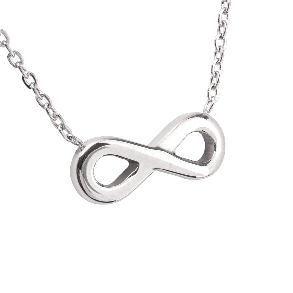 Foto 3 pulgar | Collar de Mujer Cadena con Dije Infinito Luckyly, Modelo Eva Plata