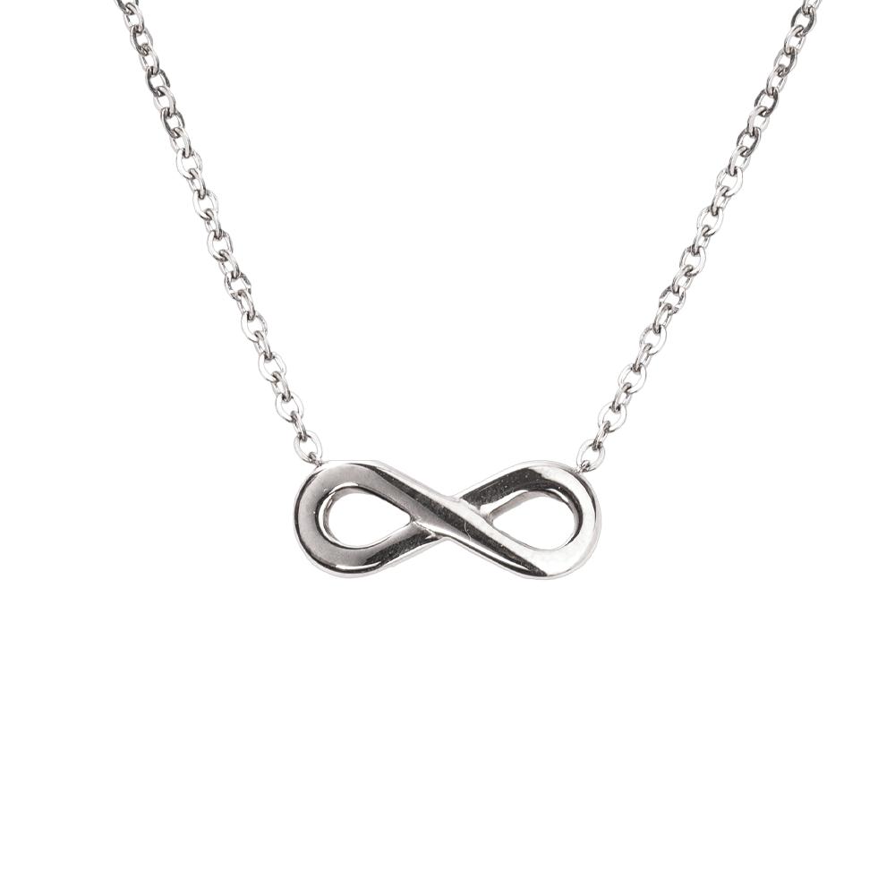 Foto 4 pulgar | Collar de Mujer Cadena con Dije Infinito Luckyly, Modelo Eva Plata