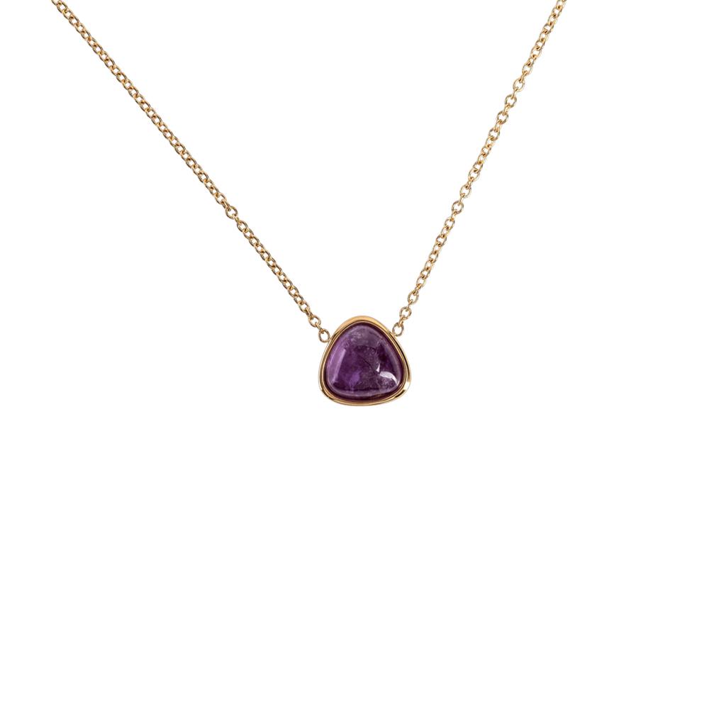 Foto 4 pulgar | Collar para Mujer con Dije de Piedra Natural Luckyly, Modelo Aline Amatista