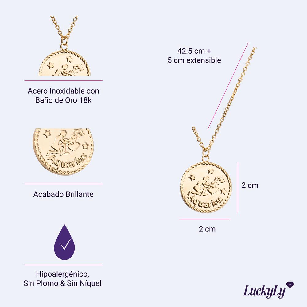 Foto 5 | Collar de Horóscopo, Cadena y Dije de Signo Zodiacal Luckyly, Modelo Astra Piscis