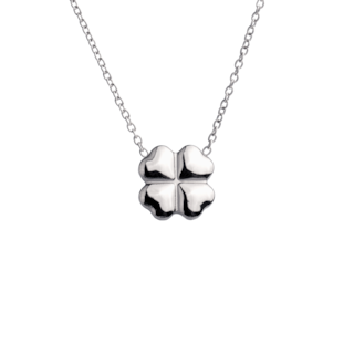 Foto 3 | Collar de Mujer con Dije de Trébol de Buena Suerte Luckyly, Modelo Flora Plata
