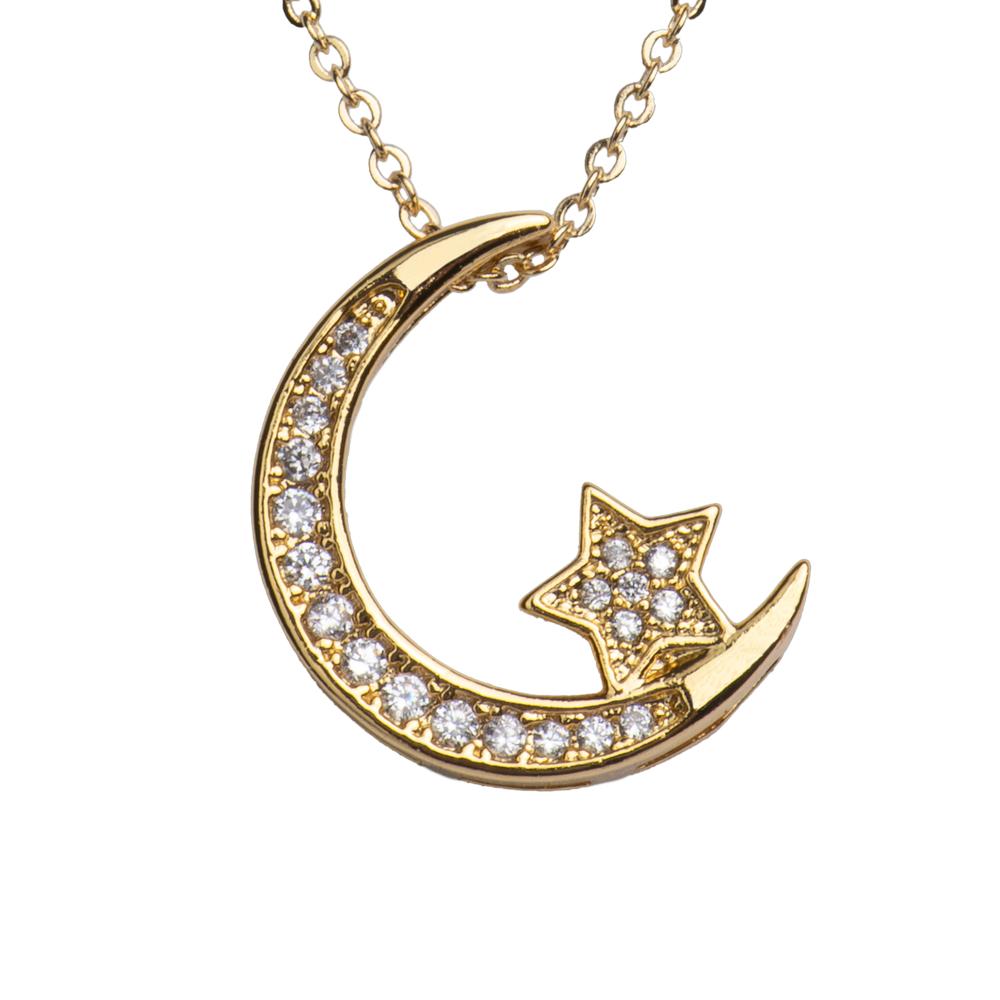 Cadena Luckyly con Dije de Luna y Estrella para Mujer