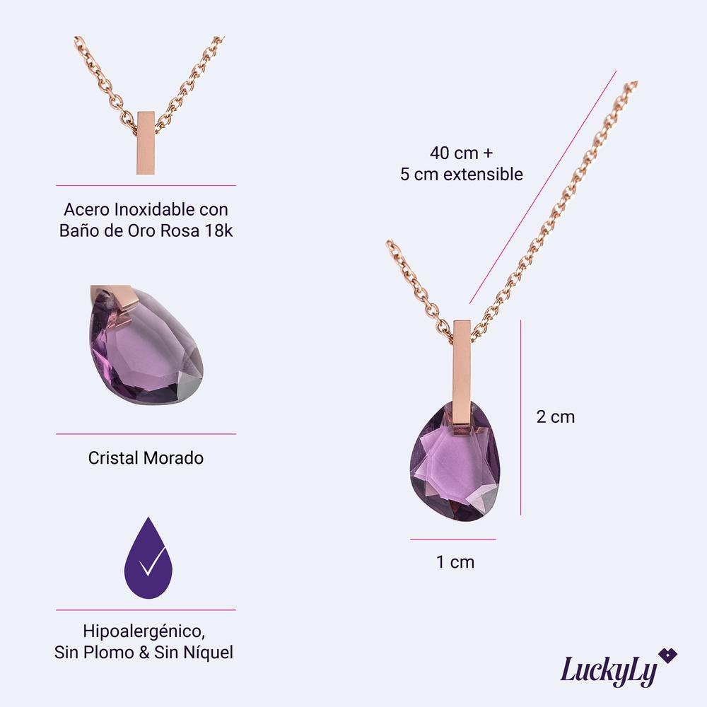 Foto 6 | Cadena para Mujer con Dije de Cristal Luckyly Amber