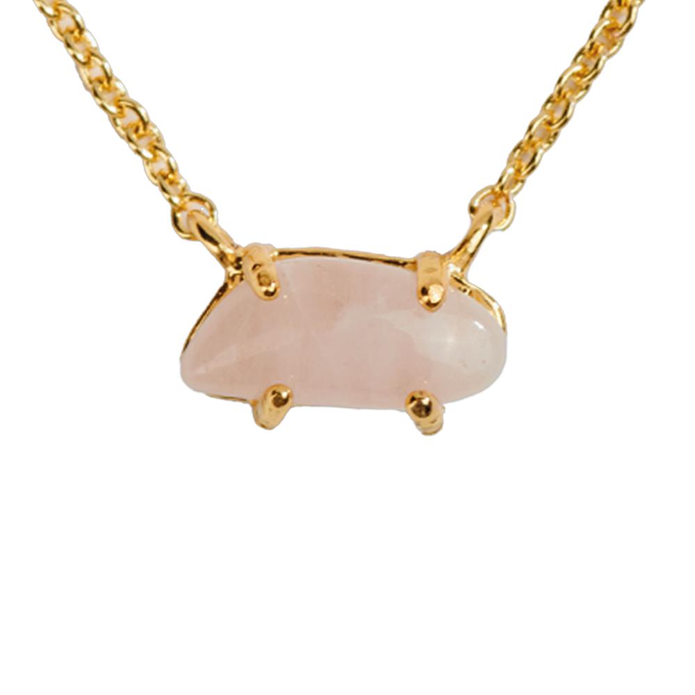 Foto 3 pulgar | Collar de Mujer con Piedras Naturales Luckyly, Modelo Ivy Rosa