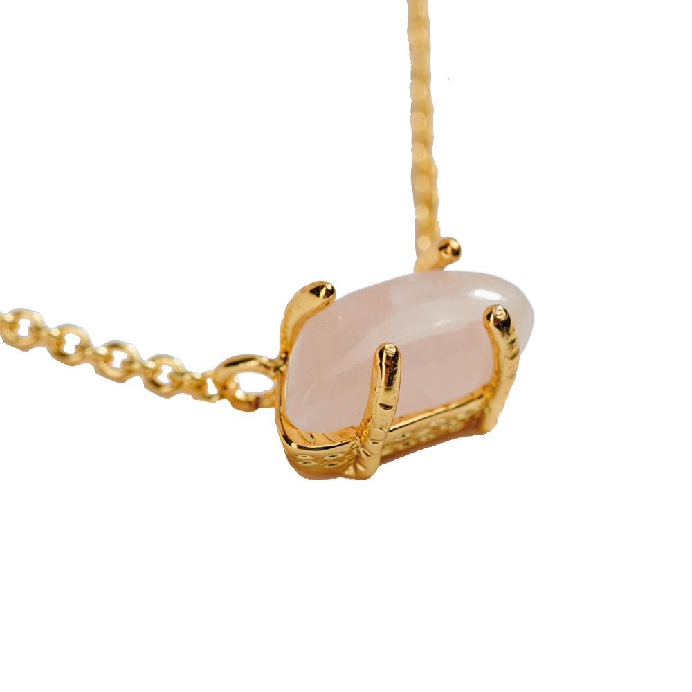 Foto 4 pulgar | Collar de Mujer con Piedras Naturales Luckyly, Modelo Ivy Rosa