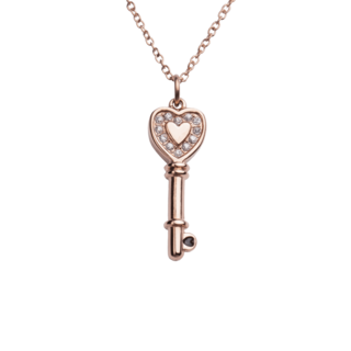 Foto 3 | Collar con Dije de Llave de Corazón Luckyly Ilse Baño de Oro Rosa para Mujer