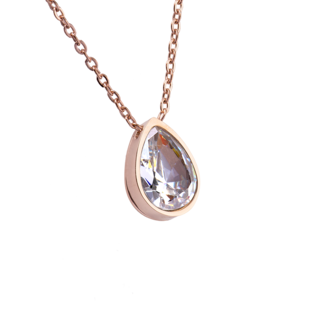 Foto 2 | Collar con Dije de Zirconia Cúbica Luckyly Hilda Baño de Oro Rosa para Mujer