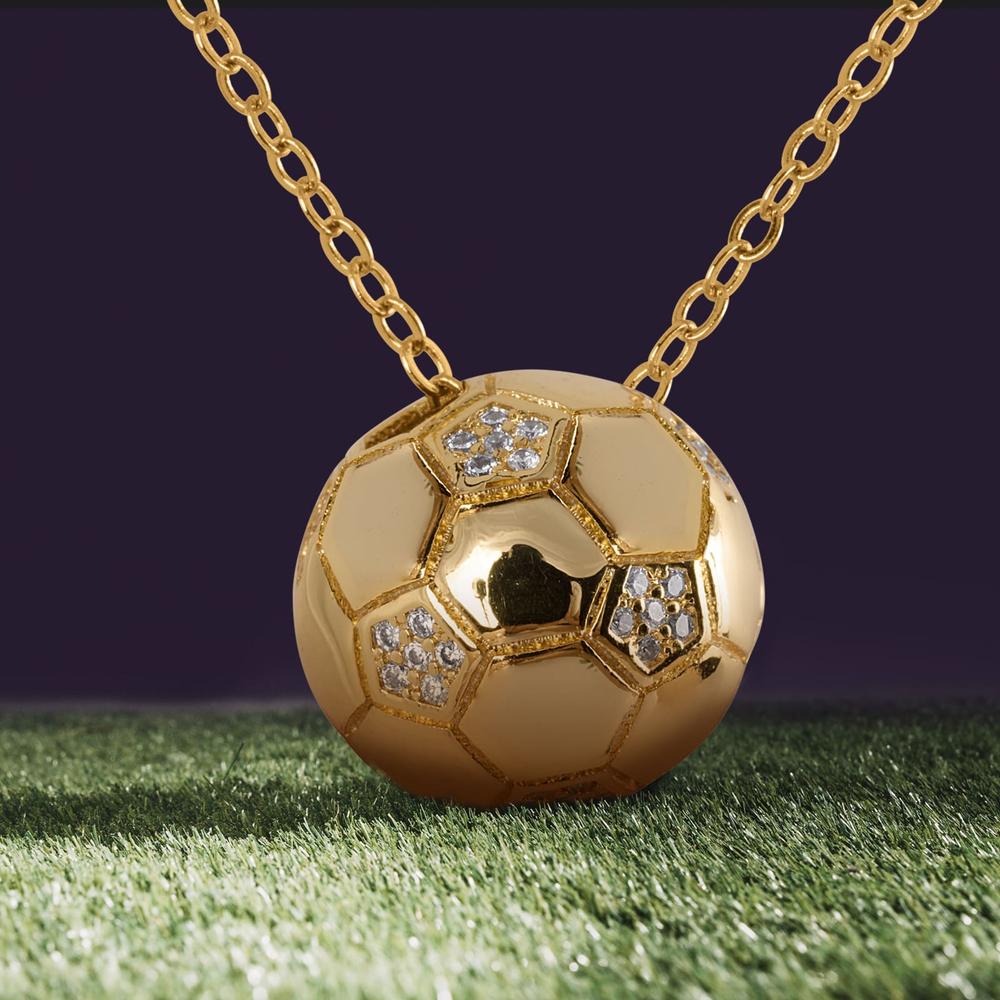 Foto 4 | Collar Mujer de Balón De Fútbol Soccer Mundial Luckyly, Modelo Monda Oro