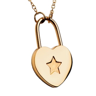 Foto 2 | Collar con Dije de Corazón en Forma de Candado LuckyLy Lara Baño de Oro para Mujer